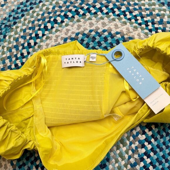 Tanya Taylor Sloane Bell Sleeve Crop Top Bohemian Stretch NWT Sz 0 - Picture 5 of 6